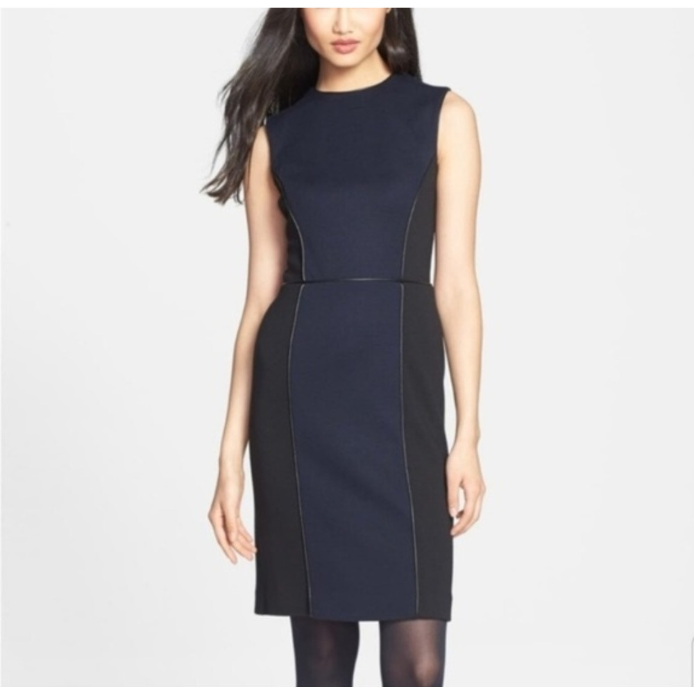 Tory Burch Natalee Ponte Wool Blend Sheath Dress MinimalistLuxe Tonal Women'sMed